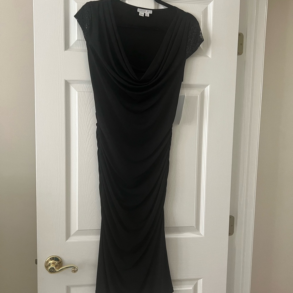 Elegant Black Draped Dress